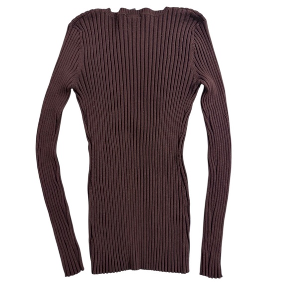 Y2K Ribbed Knit Button Front Top - Picture 3 of 5